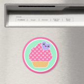 Happy Heart Kawaii Cupcake Magnet (In Situ (Geschirrspüler))