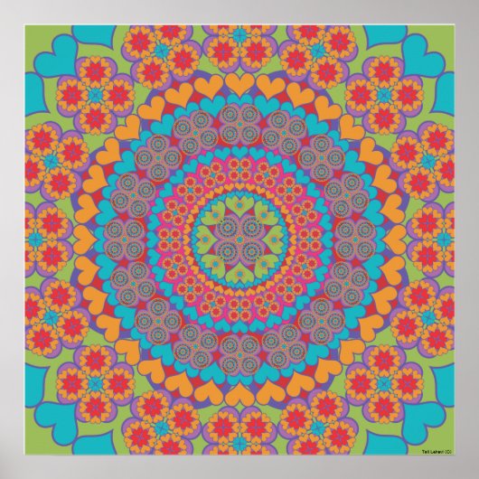 Happy Heart Mandala 1 Poster (Vorne)