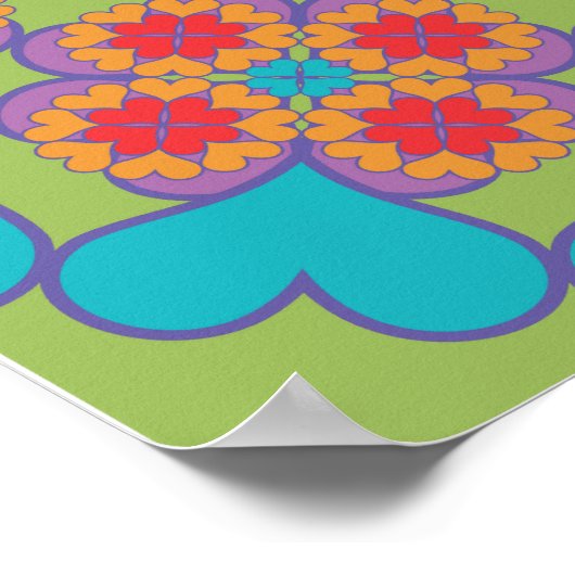 Happy Heart Mandala 1 Poster (Ecke)