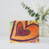 Happy Heart Postcard Postkarte (Stehend Vorderseite)