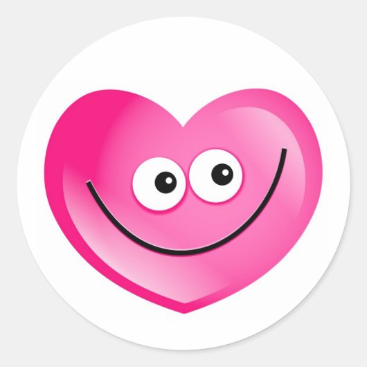 Happy Heart Runder Aufkleber (Vorderseite)
