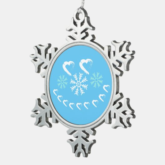 Happy Heart Snowflake Ornament (Rechts)