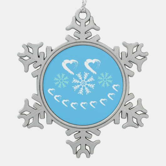 Happy Heart Snowflake Ornament (Vorderseite)