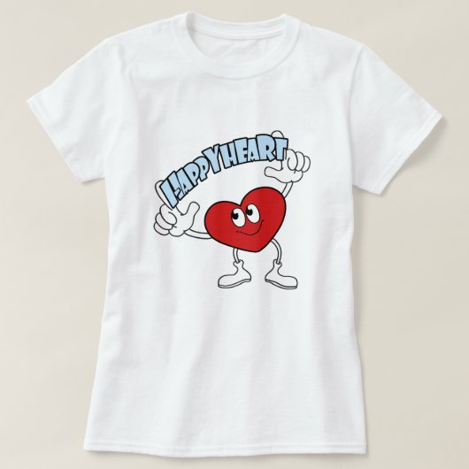 Happy Heart T-shirt – Cute Cartoon Love Design (Design vorne)