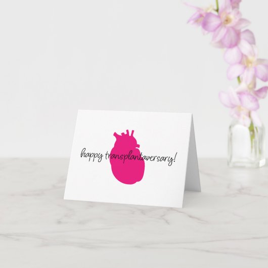 Happy Heart Transplantaversary Script Notecard Karte (Orchidee)
