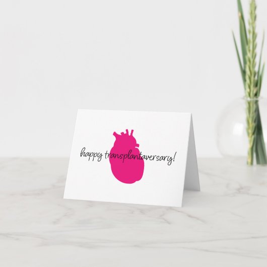 Happy Heart Transplantaversary Script Notecard Karte (Vorderseite)