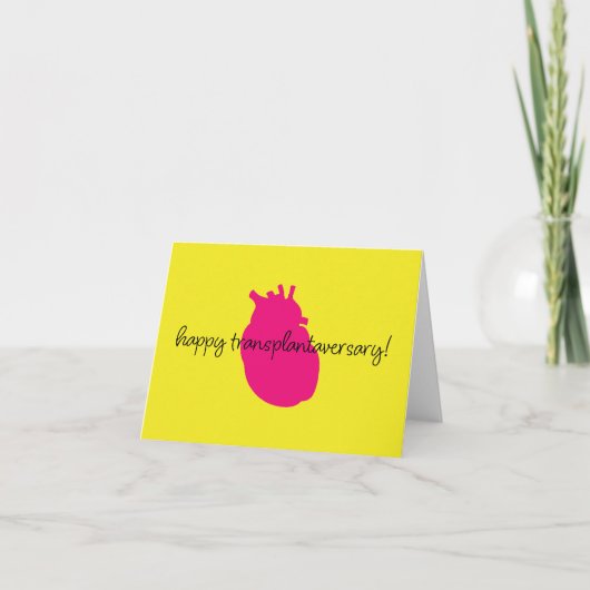 Happy Heart Transplantaversary Script Notecard Karte (Vorderseite)