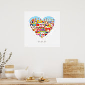 Happy Heart Village Square Poster (Küche)