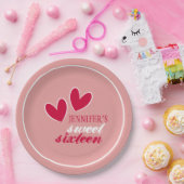 Happy Hearts 16 . Geburtstag Pappteller (Party)