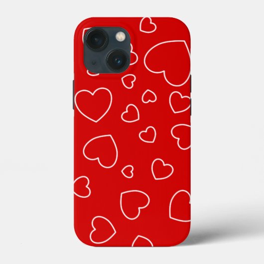 Happy Hearts 3 - Red - Niedlich Girly Case - (Rückseite)