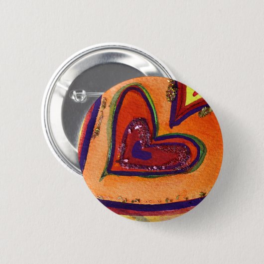 Happy Hearts Art Button oder Pendant Buttons (Vorne & Hinten)