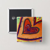 Happy Hearts Art Buttons oder Pendant Buttone (Vorne & Hinten)