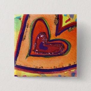 Happy Hearts Art Buttons oder Pendant Buttone