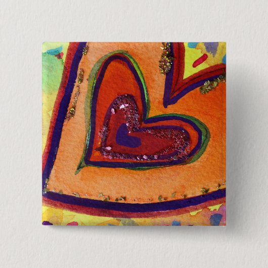 Happy Hearts Art Buttons oder Pendant Buttone (Vorderseite)