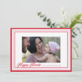 Happy Hearts Border Valentine's Day Foto Card (Stehend Vorderseite)