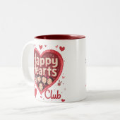Happy Hearts Club - Tasse am Valentinstag mit Retr (Vorderseite Links)