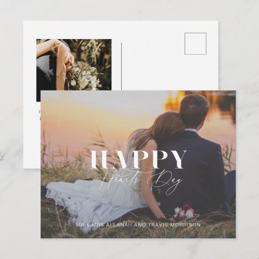 Happy Hearts Day Foto Valentinstag Postkarte (Vorne/Hinten)
