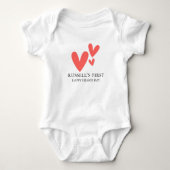 Happy Hearts Day Personalisiert Baby Strampler (Vorderseite)
