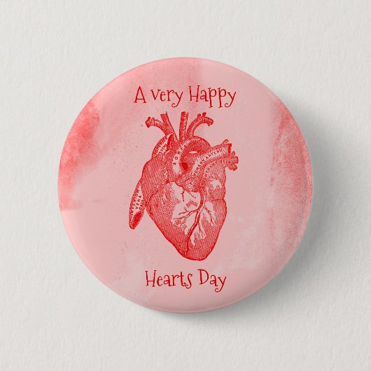 Happy Hearts Day Valentine Button (Vorderseite)
