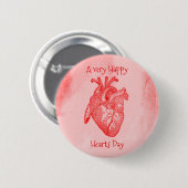 Happy Hearts Day Valentine Button (Vorne & Hinten)