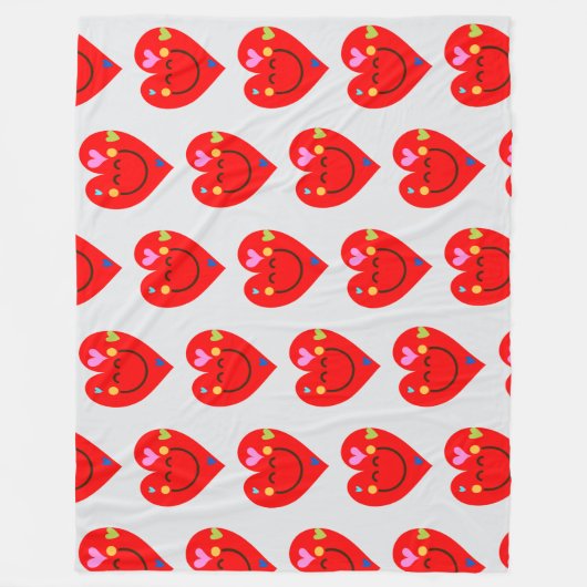 Happy Hearts! Fleecedecke (Vorderseite)