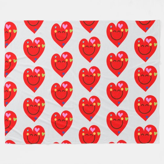 Happy Hearts! Fleecedecke (Vorderseite (Horizontal))