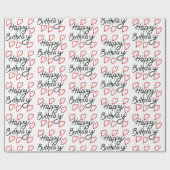 Happy Hearts Happy Birthday Geschenkpapier (Flach)