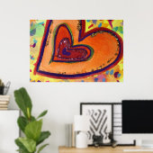 Happy Hearts Malerei Art Poster Print (Heimbüro)