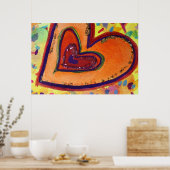 Happy Hearts Malerei Art Poster Print (Küche)