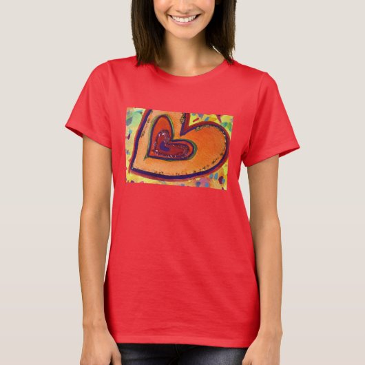 Happy Hearts Painting Liebe Artwork T - Shirt (Vorderseite)