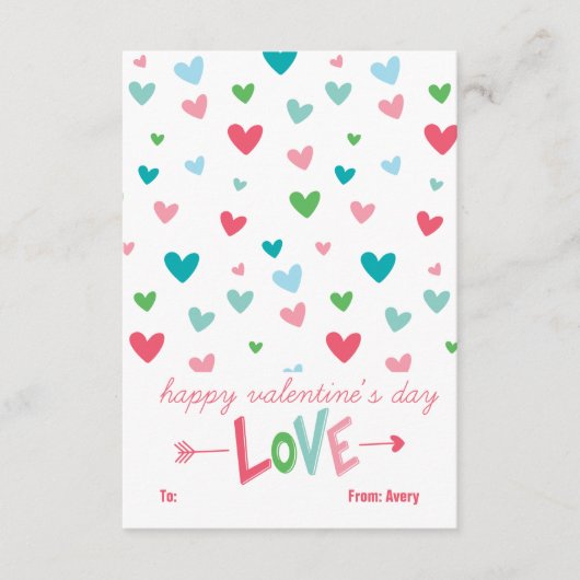 Happy Hearts Personalisiert Valentine (Vorderseite)