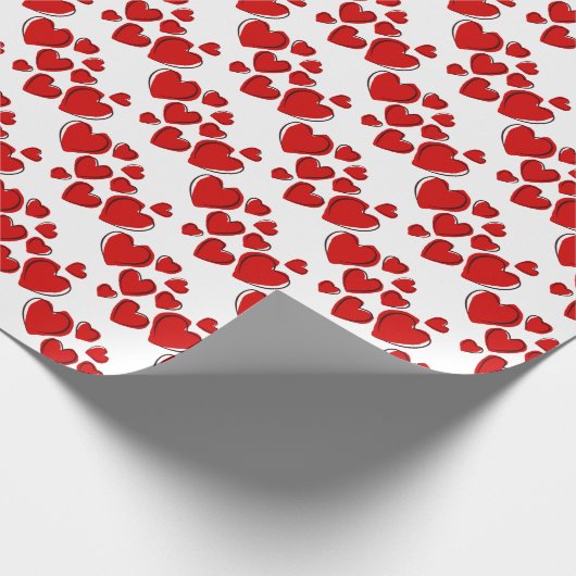 Happy Hearts Valentine's Day Wrapping Paper Geschenkpapier (Ecke)