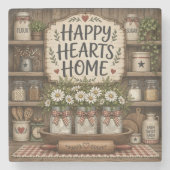 Happy Hearts Zuhause Steinuntersetzer (Vorderseite)