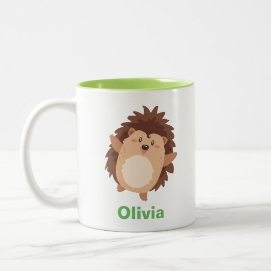 Happy Hedge Hog Personalisiert Work Tasse (Links)