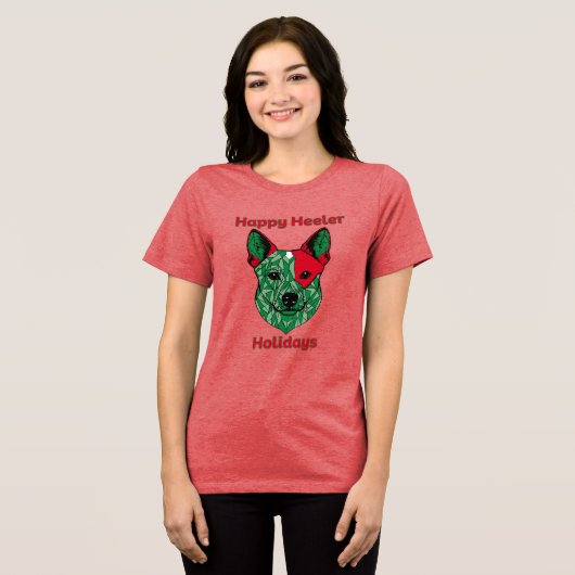 Happy Heeler Holidays Tri-Blend Shirt (Vorderseite voll)