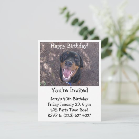 Happy Heidi Rottweiler Einladung (Stehend Vorderseite)