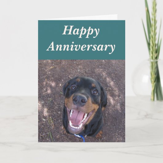 Happy Heidi Rottweiler Jubiläumskarte Karte (Vorderseite)