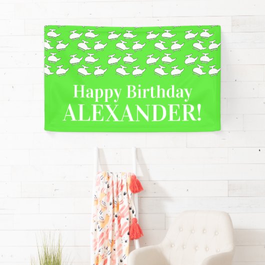 Happy Helicopter Birthday Party Banner (Insitu)