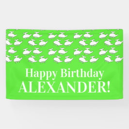 Happy Helicopter Birthday Party Banner