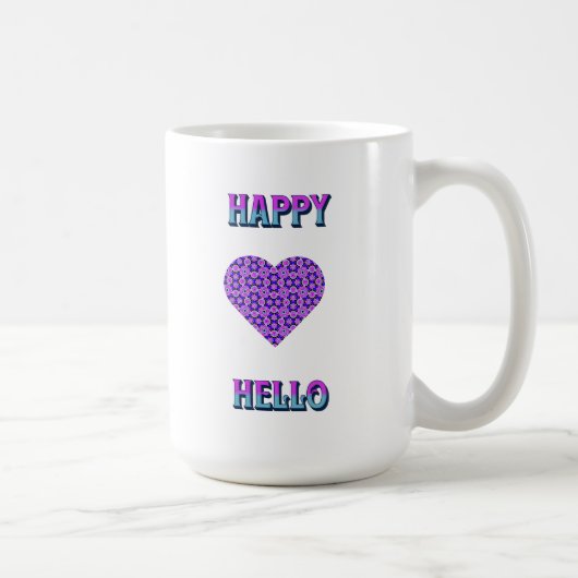HAPPY HELLO FARBIGES HERZ KAFFEETASSE (Rechts)