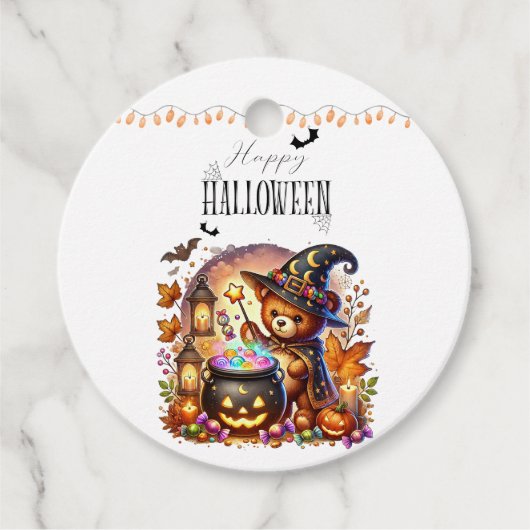 Happy Helloween Niedlich Wizard Bear Geschenkanhänger (Vorderseite)