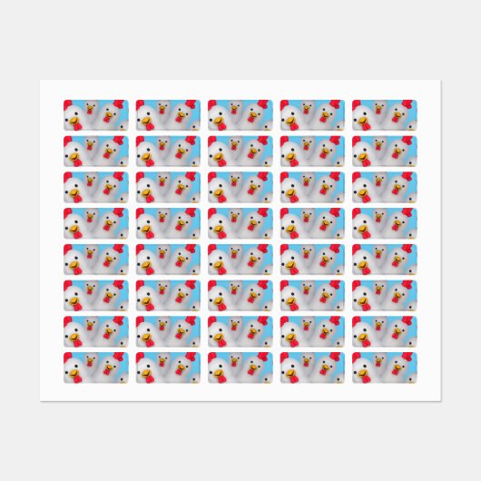 Happy hen clipart etiketten (Blatt)