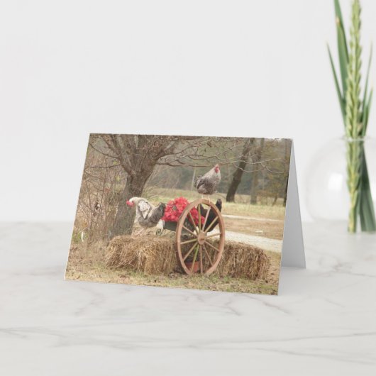 Happy Hen Holidays Card Dankeskarte (Vorderseite)