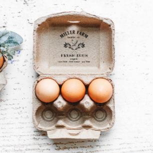 Happy Hens Laurel Branch Egg Carton Briefmarke 4x3 Gummistempel