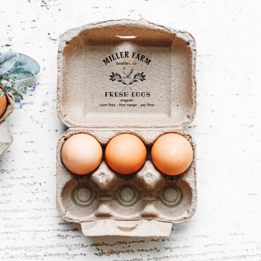 Happy Hens Laurel Branch Egg Carton Briefmarke 4x3 Gummistempel