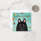 Happy Herbst Black Cat Mitteilungskarte (Vorderseite/Rückseite Beispiel)