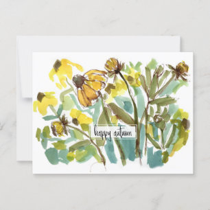 Happy Herbst Black Eye Susan Wildblumen Postkarte
