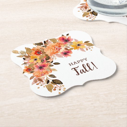 Happy Herbst Blume Blütenhalterung Untersetzer (angewinkelt)
