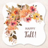 Happy Herbst Blume Blütenhalterung Untersetzer (Vorderseite)