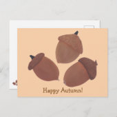 Happy Herbst Drei Acorns Postkarten (Vorne/Hinten)